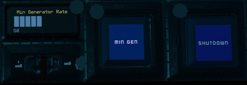 Min Generator Rate Panel, Min Gen Button and Shutdown Button